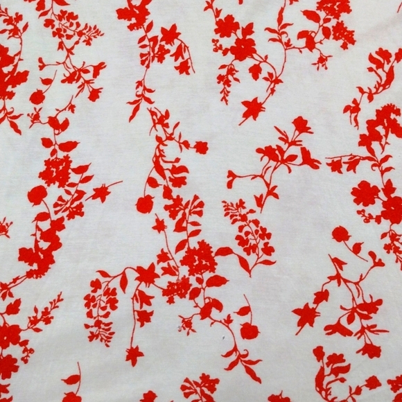 H & M Red & Pink Floral V Neck Top Sz Large - Picture 4 of 4